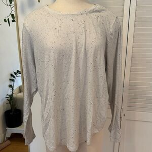 Old Navy Light Gray Speckle Long Sleeve Tee